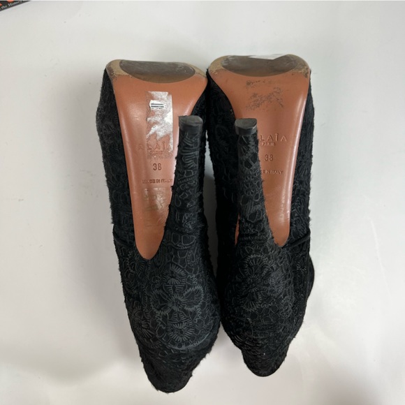 Alaia Boots Laser Cut Pony Hair Booties - Picture 10 of 14